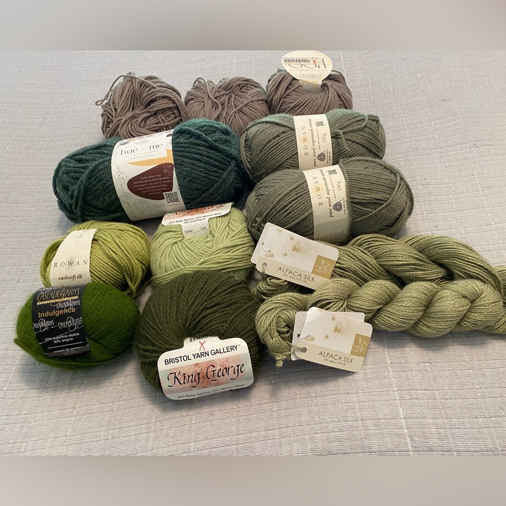 Premium brands earthy green yarns
